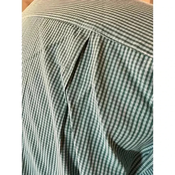 IZOD 100% cotton green and white mens button up size large - Picture 3 of 6